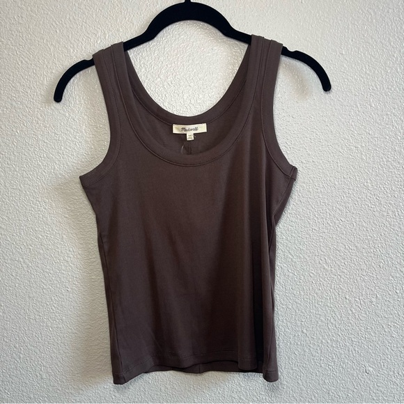 NWT Madewell (Re)generative Cotton Ribbed Scoopneck Tank XS - Picture 2 of 9